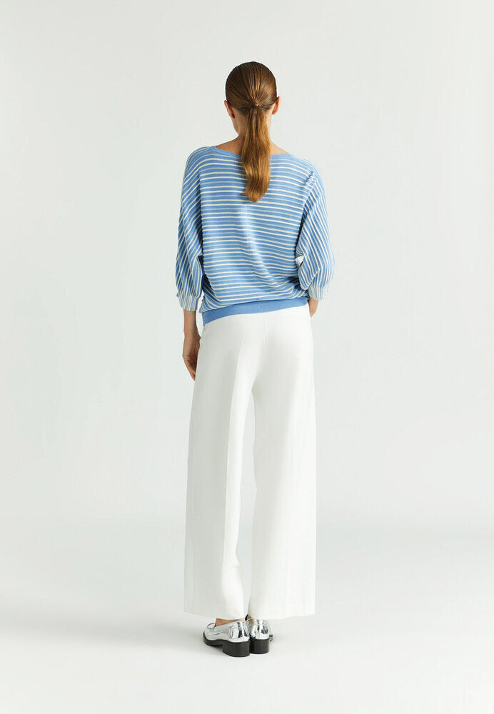 Witte geklede wijdvallende broek Punch Xandres