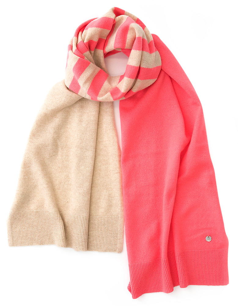 Écharpe rayée fuchsia en cachemire Kanoa Xandres