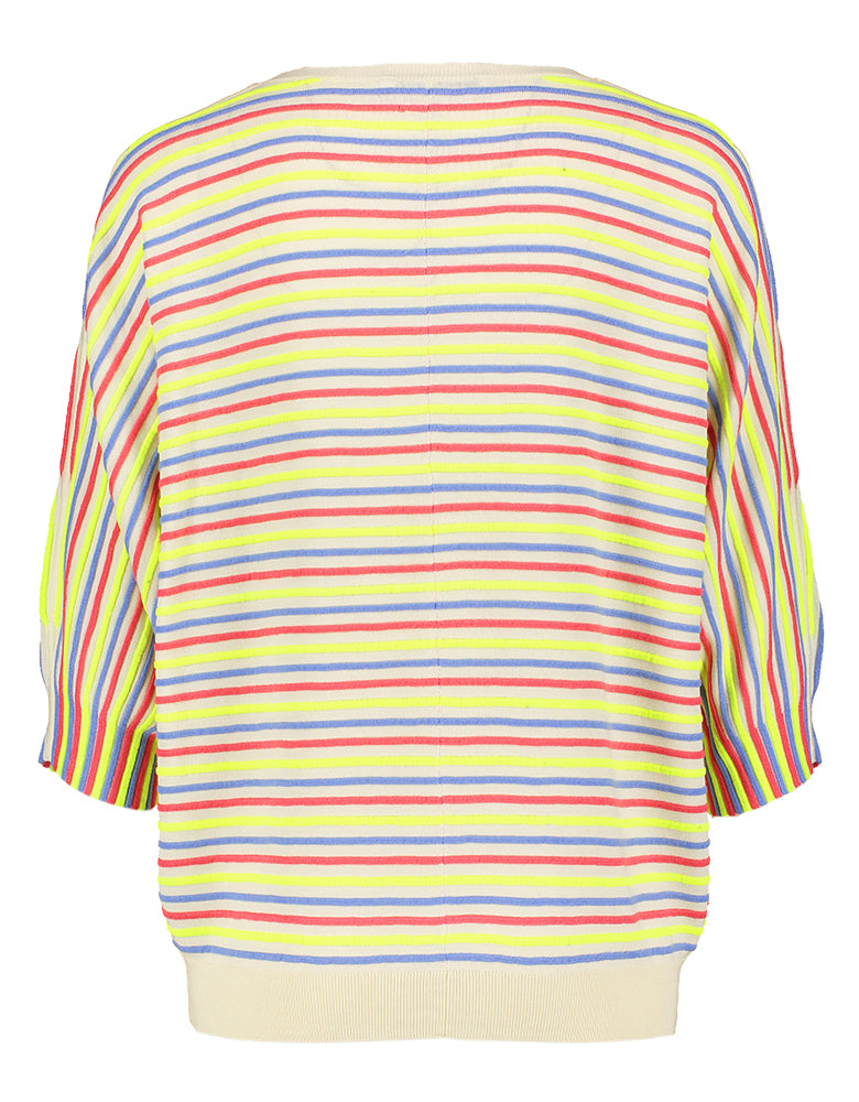 Pull beige à rayures multicolores Gaboni Xandres