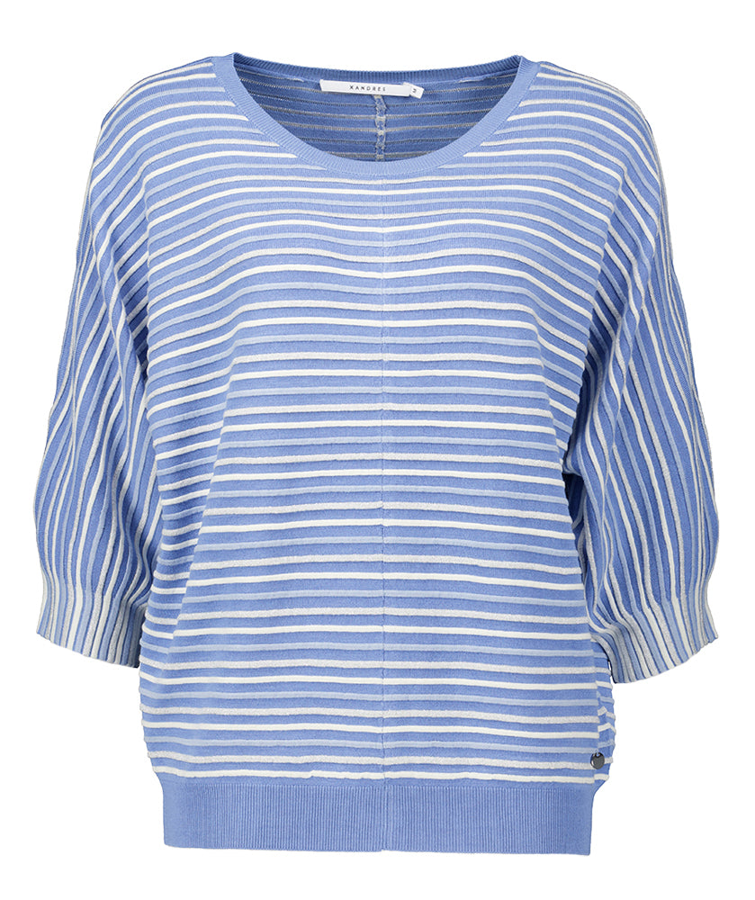 Pull rayé bleu avec fil pailleté Gaboni Xandres