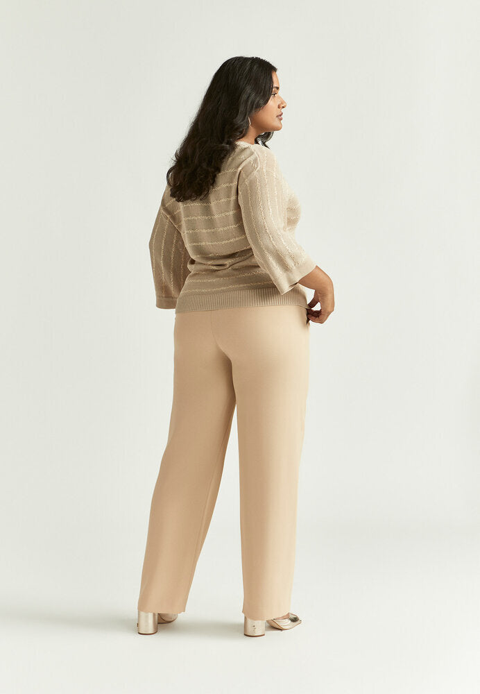 Pull beige en crochet Aliene Xandres