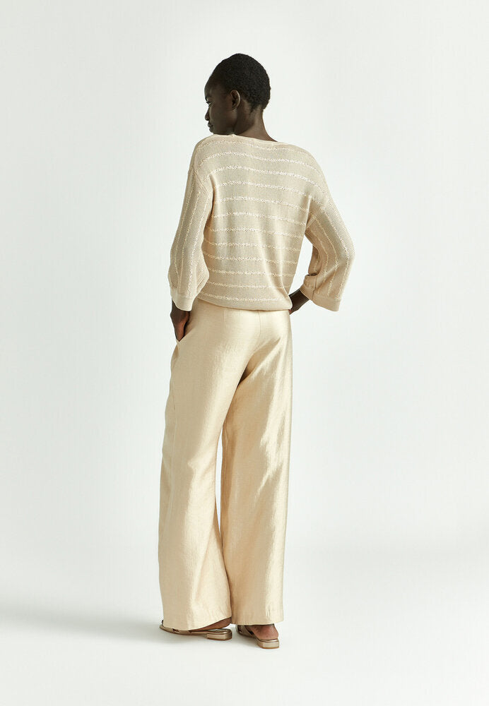 Pull beige en crochet Aliene Xandres