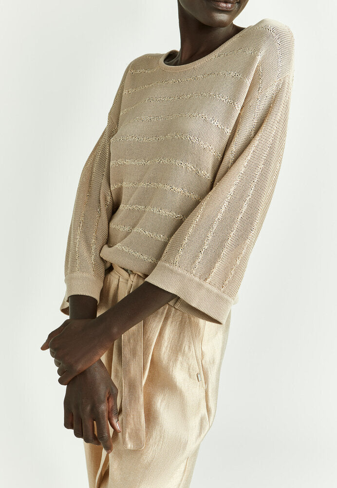 Pull beige en crochet Aliene Xandres