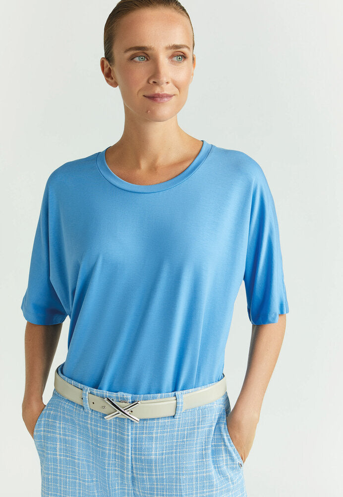 T-shirt bleu avec bande en bas Frone Xandres