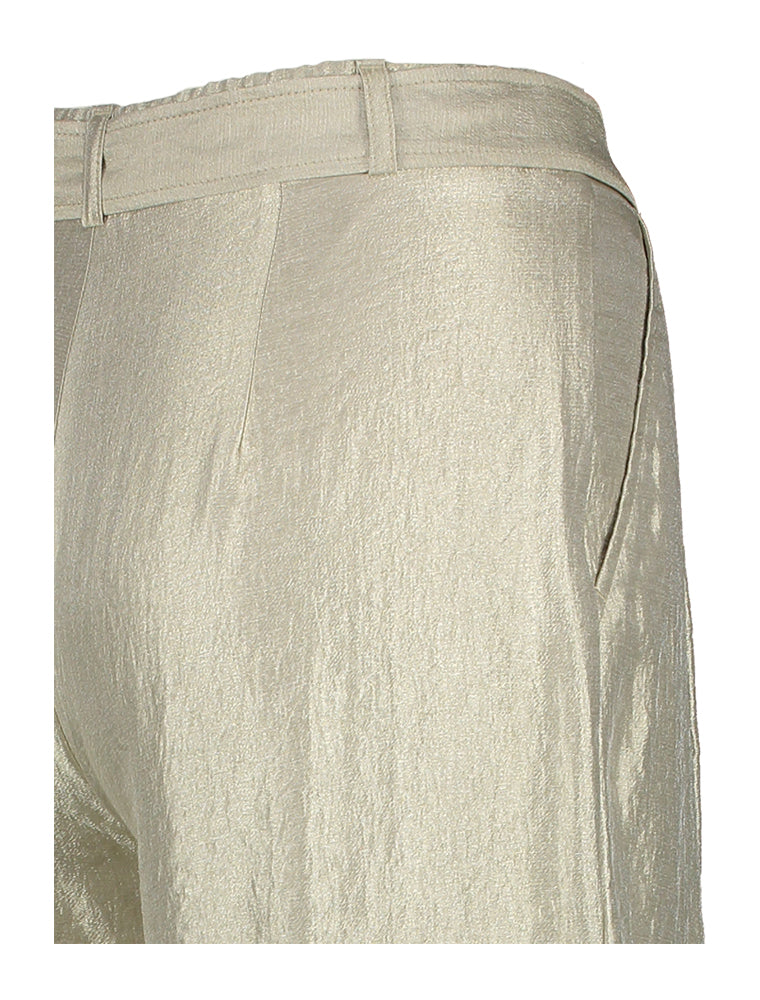 Pantalon large brillant taupe à plis Parmis Xandres