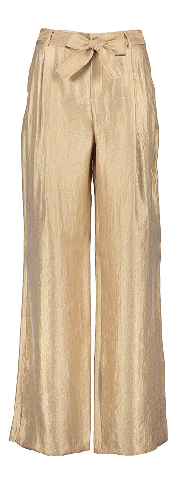 Goudkleurige wijde broek met bandplooi Parmis Xandres