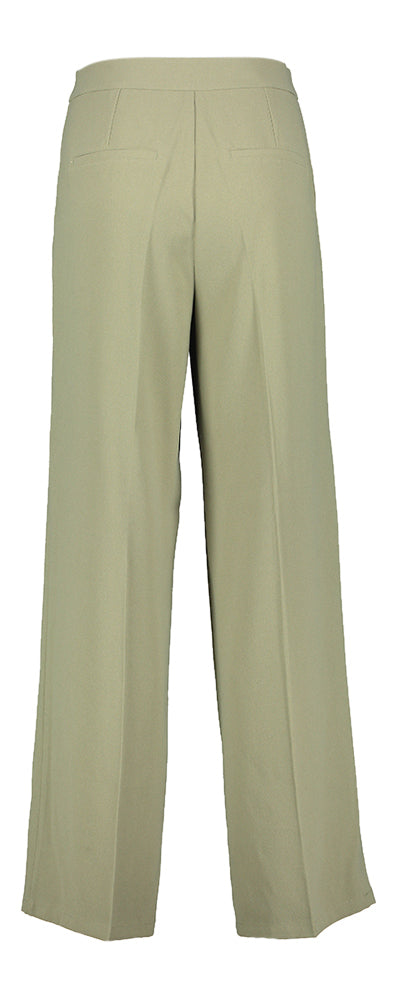 Kaki wijde broek met bandplooi Selected