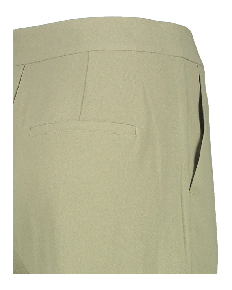 Kaki wijde broek met bandplooi Selected