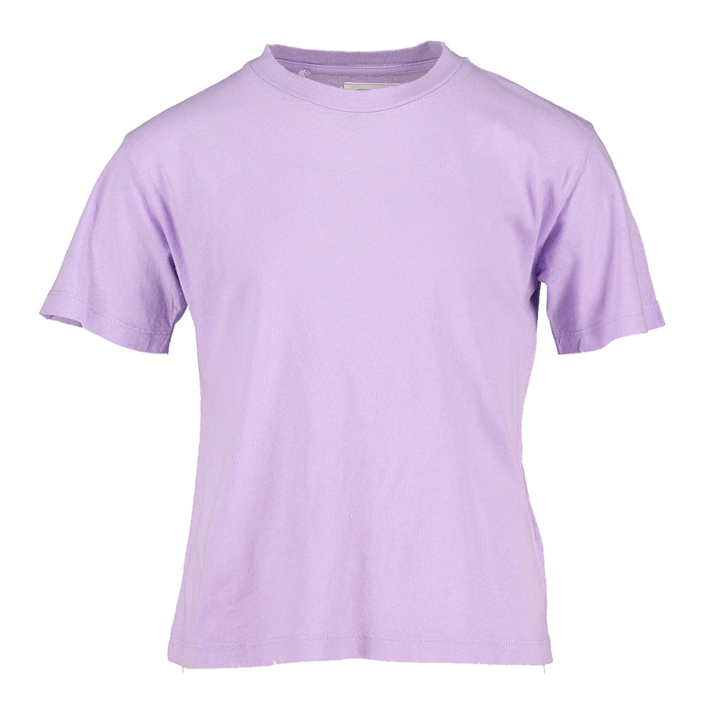 T-shirt vintage américain en coton violet à col rond