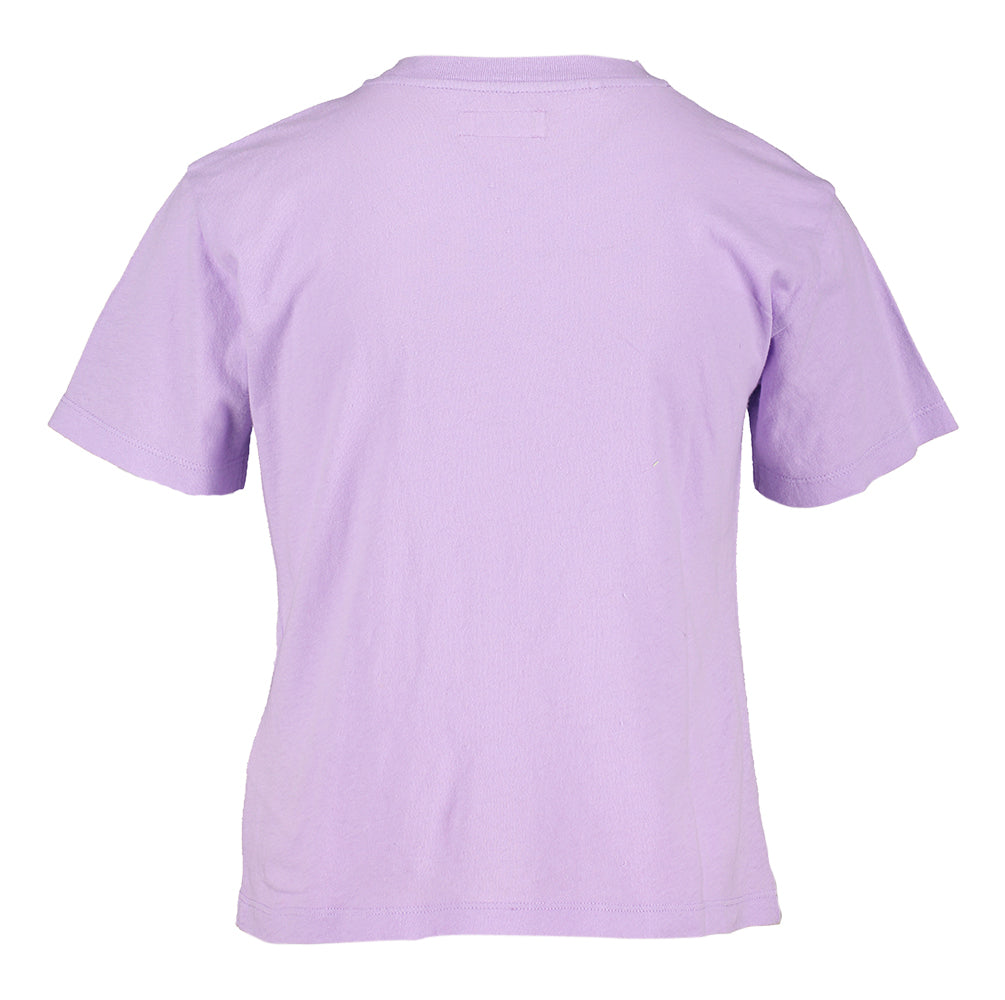 T-shirt vintage américain en coton violet à col rond