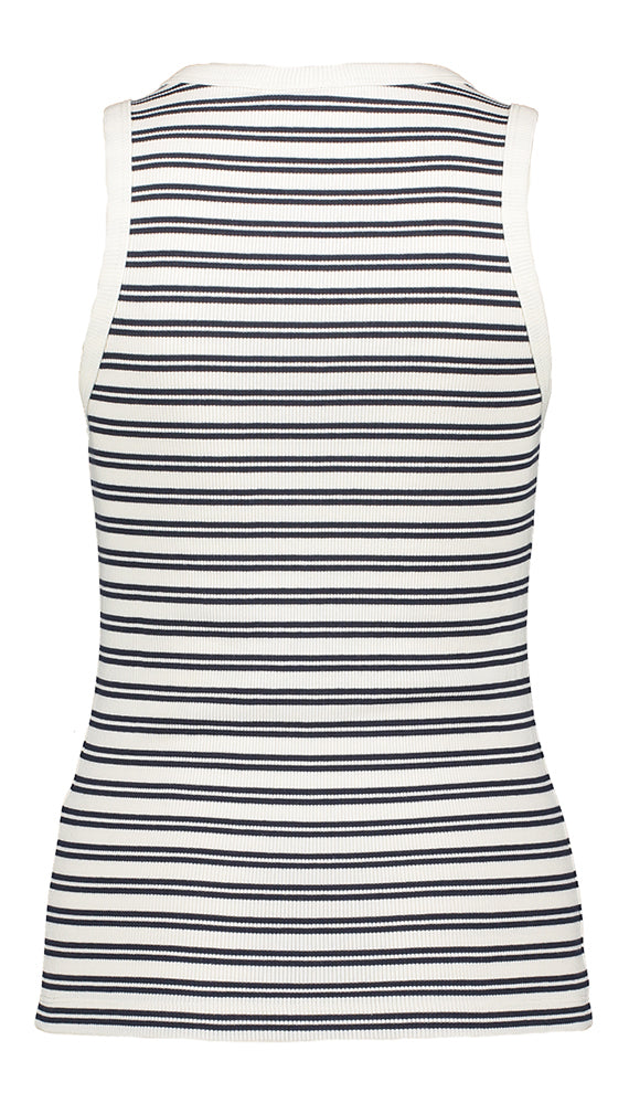 Haut bleu marine/blanc neige à rayures Vila