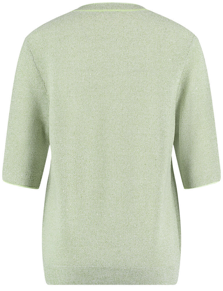 Groene glittertrui met korte moumwen Gerry Weber