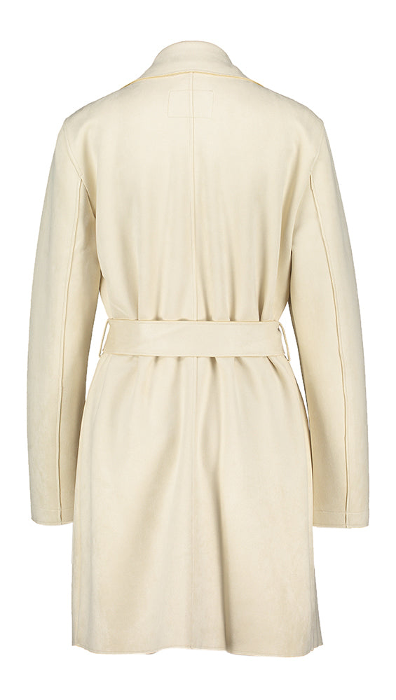 Beige openvallende vest in daim stof Sandshell Gerry Weber