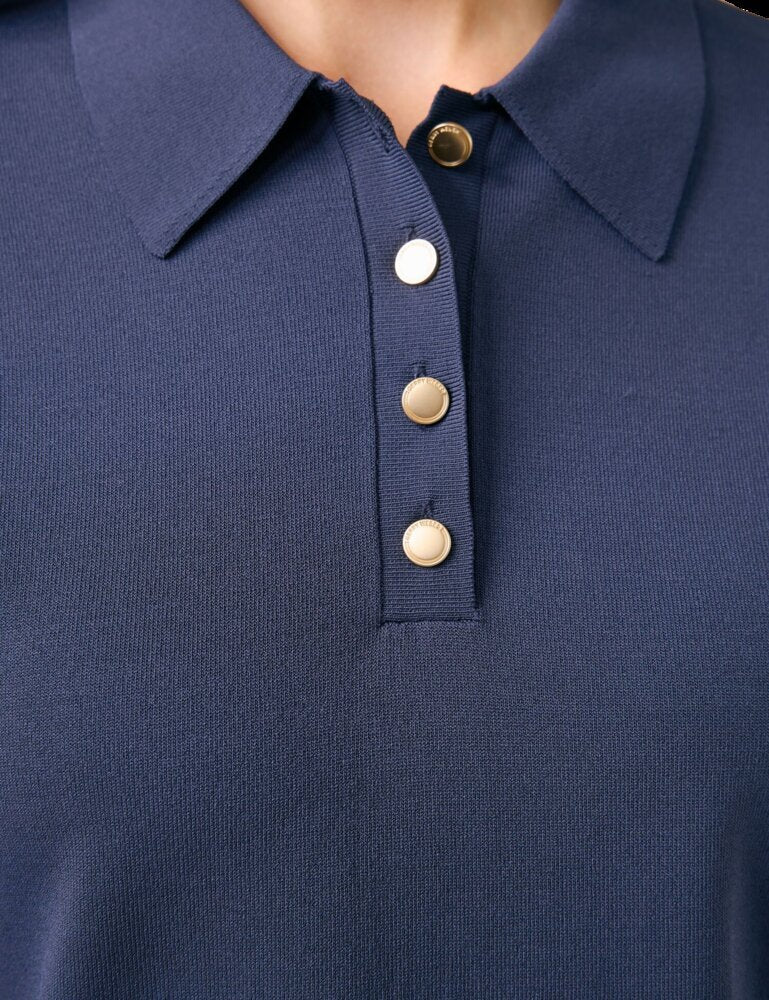 Pull Gerry Weber bleu indigo foncé à col