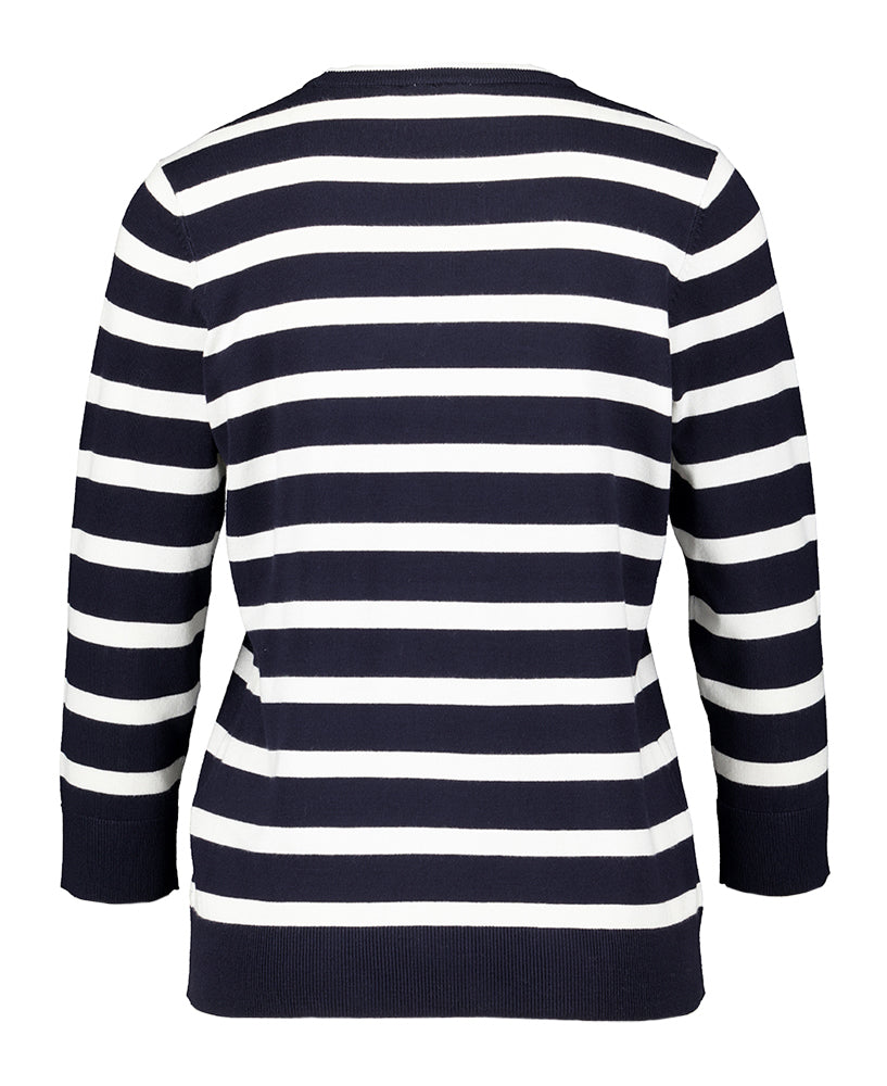 Night sky off gestreepte trui met ronde hals Gerry Weber