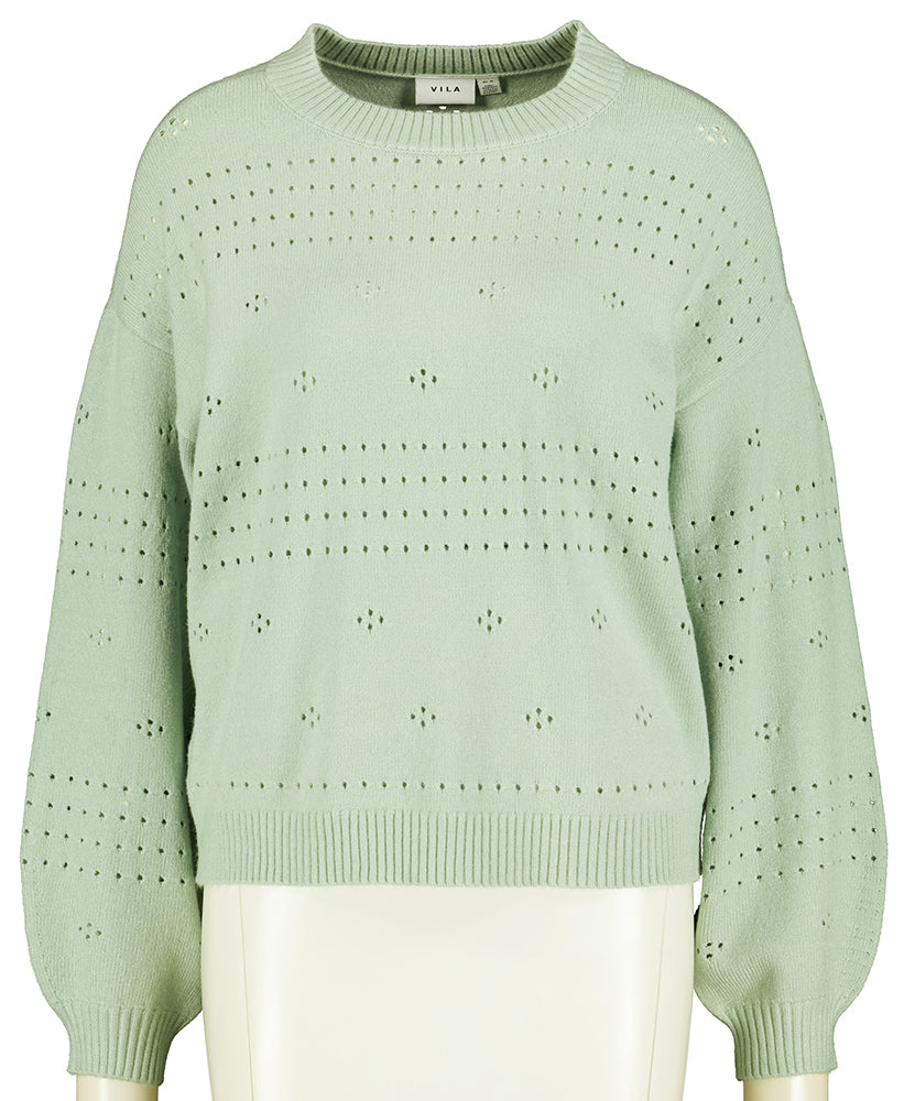 Pull Viril Vila vert clair à col bateau