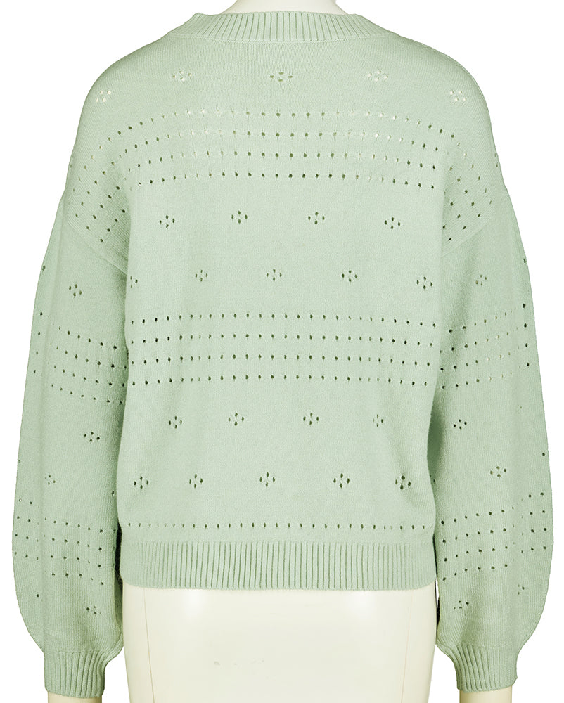 Pull Viril Vila vert clair à col bateau