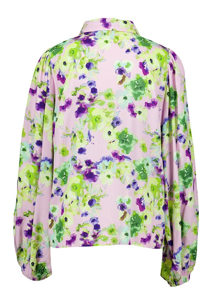 Lila blouse met multicolor bloemenprint Yasasina Y.A.S