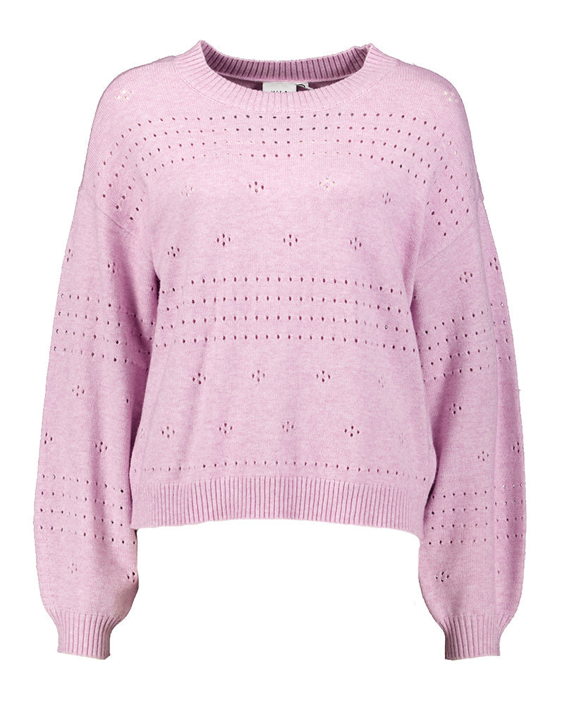 Pull violet à col bateau Viril Vila