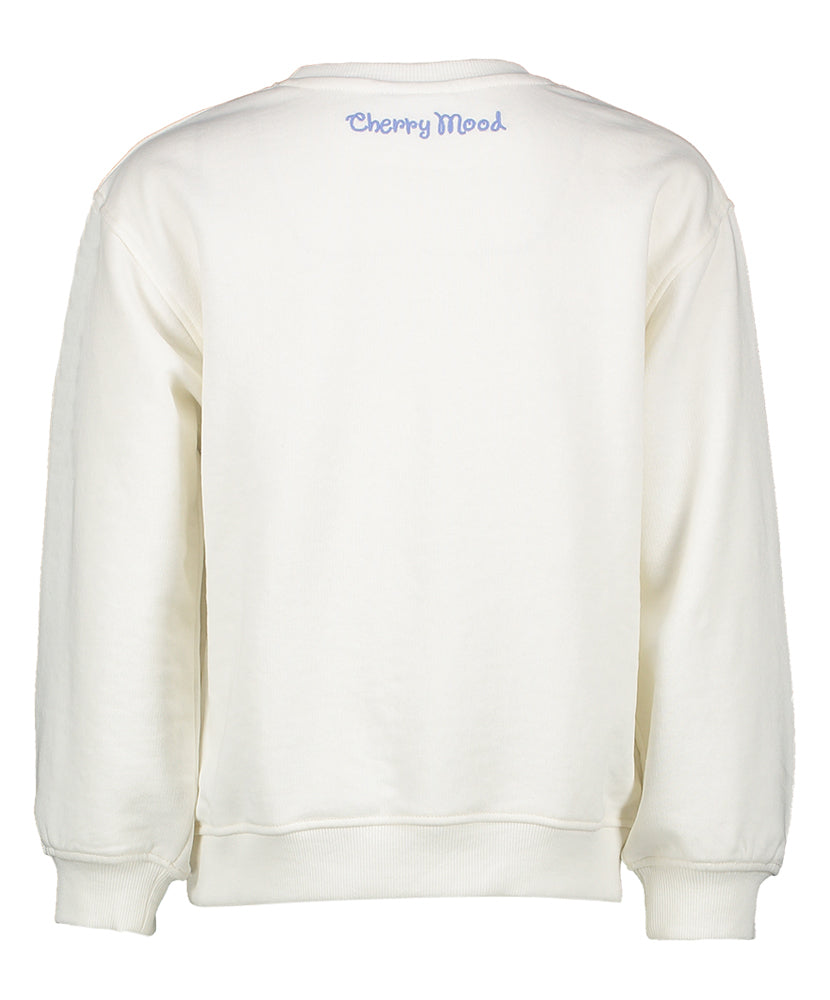 Pull blanc à cerises. Nommez-le