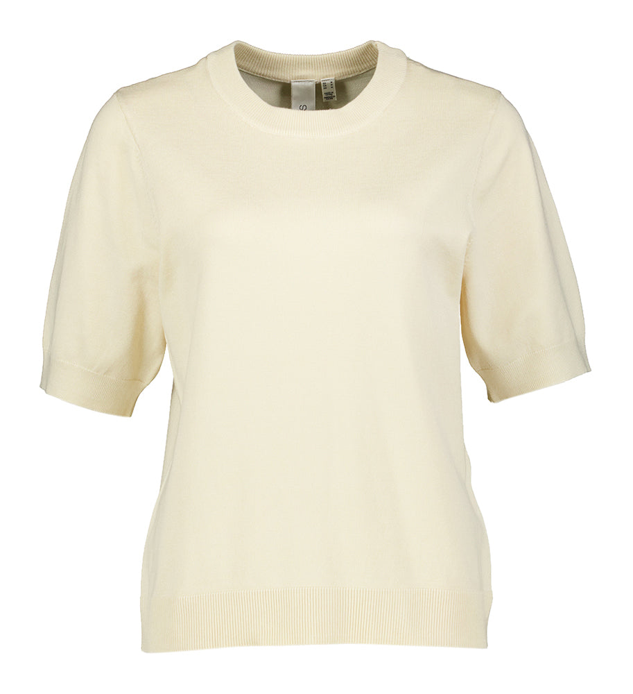 Pull beige à manches courtes Yaslena YAS