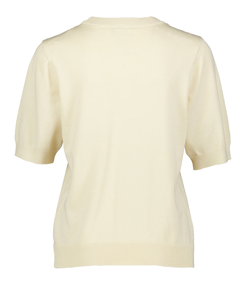 Pull beige à manches courtes Yaslena YAS