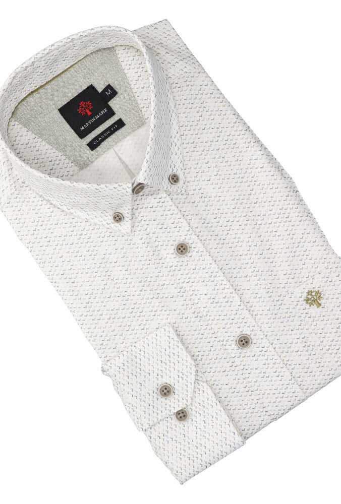 Chemise beige en coton avec détails Martin Maple