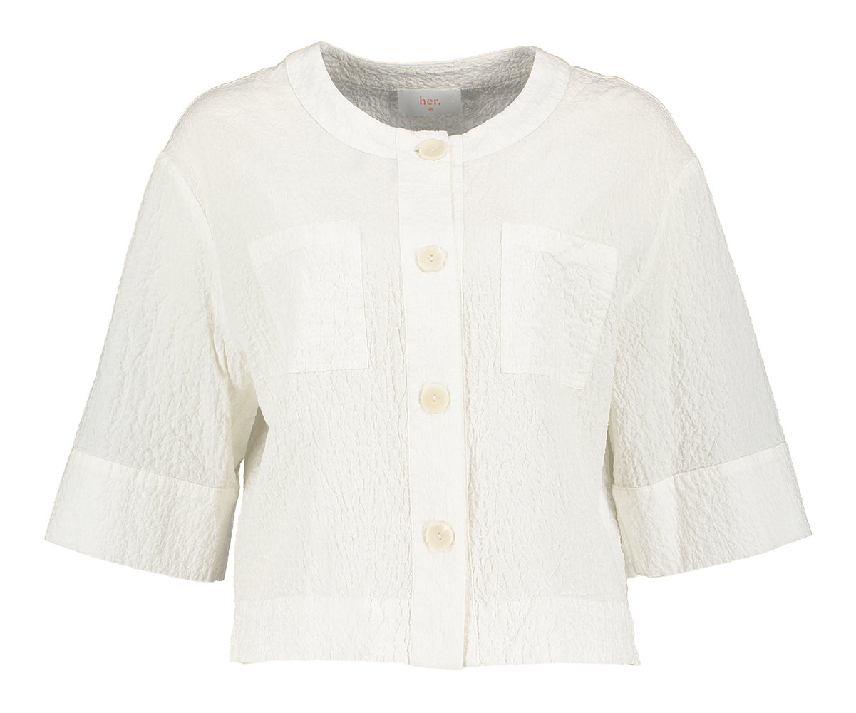 Chemisier écru à boutons et poches plaquées HER