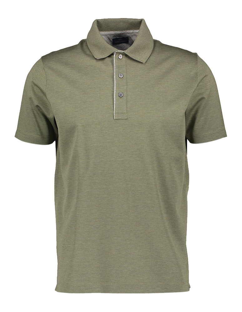 Kaki katoenen polo met korte mouwen Paul & Shark