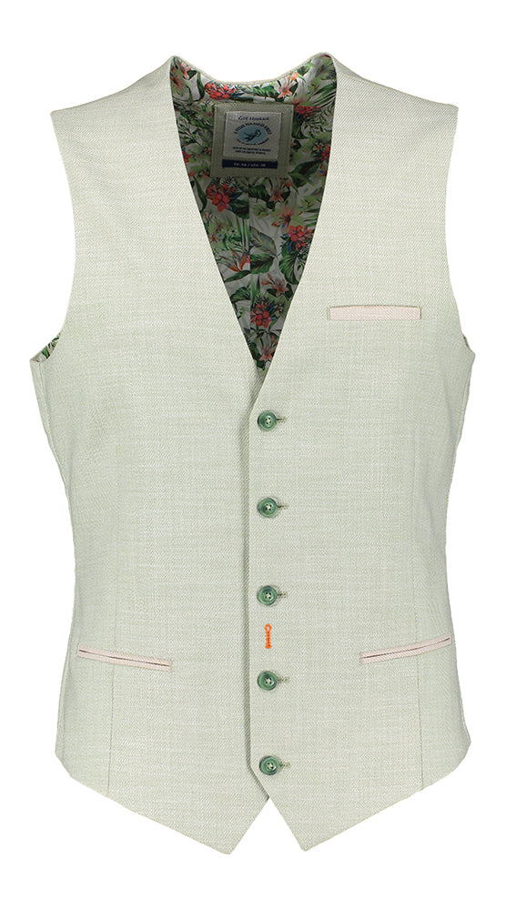 Lichtgroene gilet met knopen A Fish Named Fred
