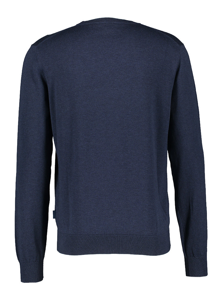 Pull bleu foncé avec logo Faconnable