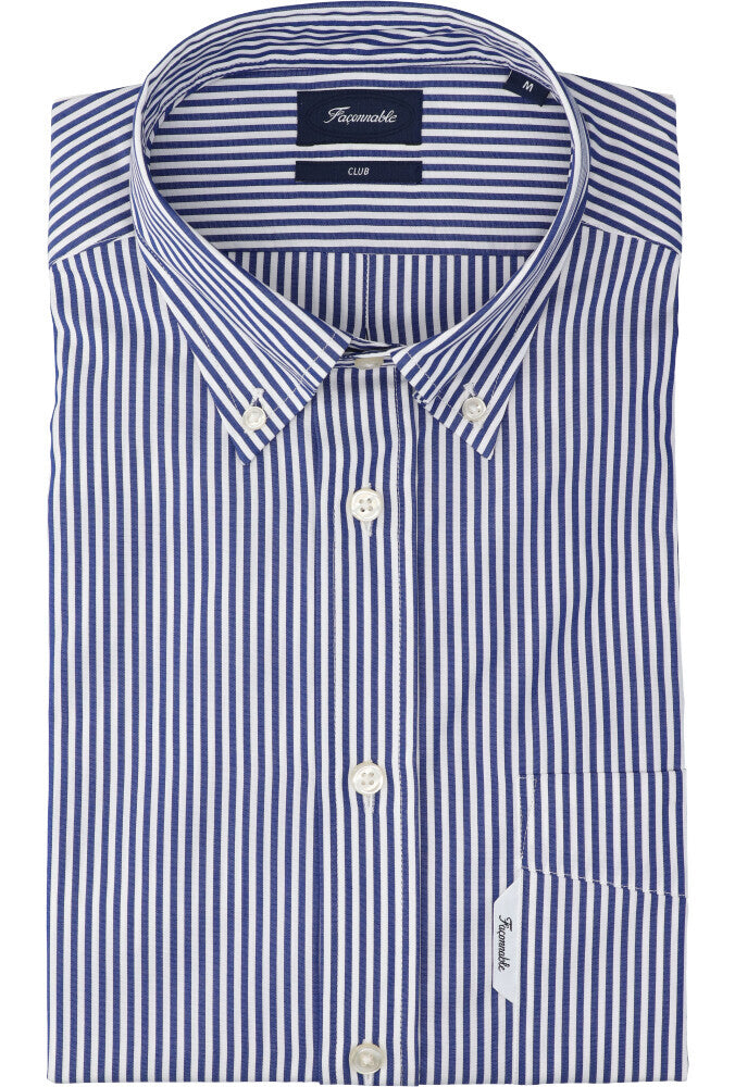 Marine katoenen hemd (regular fit) met lange mouwen Faconnable