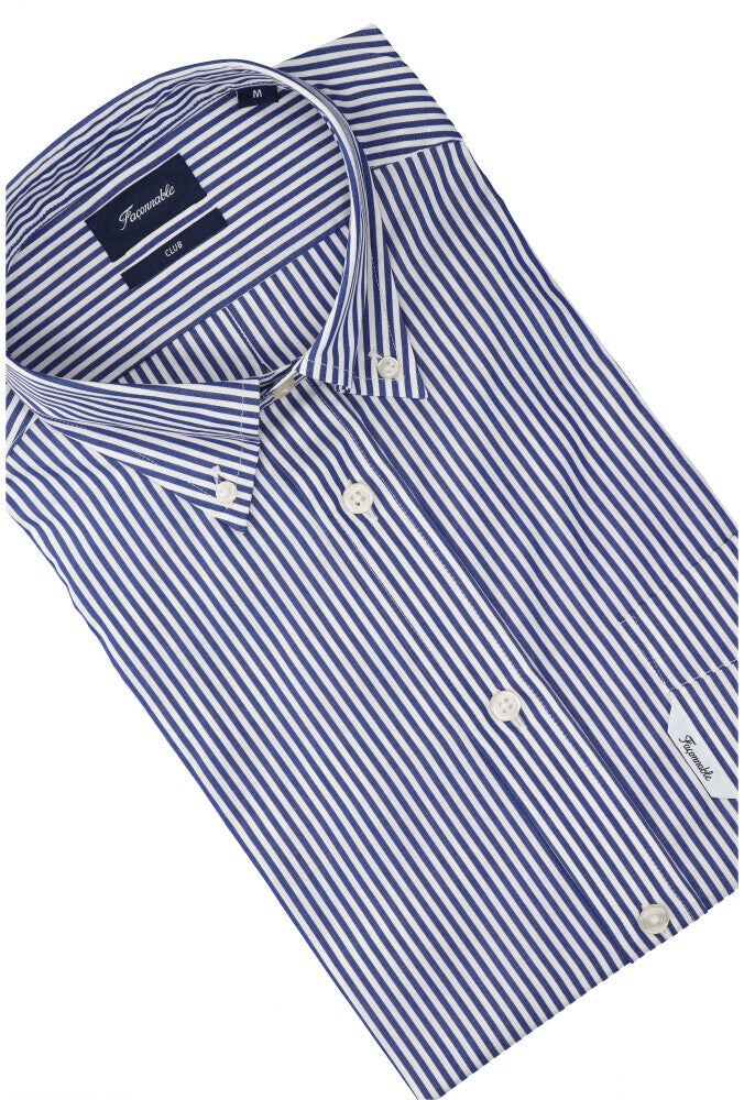 Marine katoenen hemd (regular fit) met lange mouwen Faconnable
