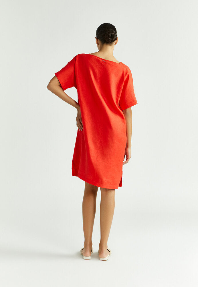 Robe rouge ample en lin Katryn Xandres
