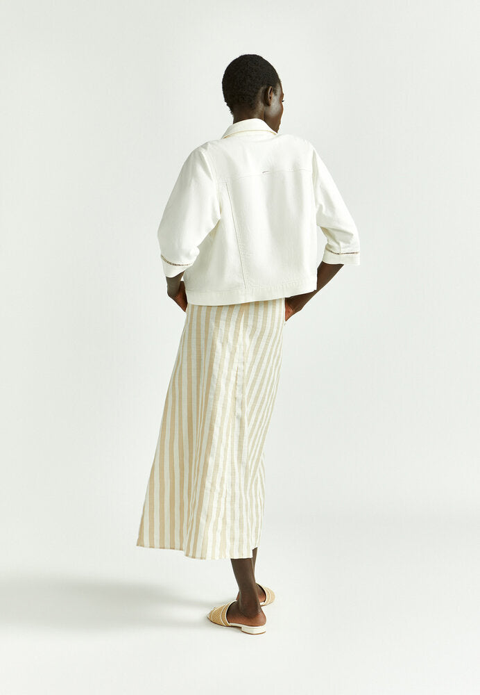 Beige kort jeans jasje Xandres