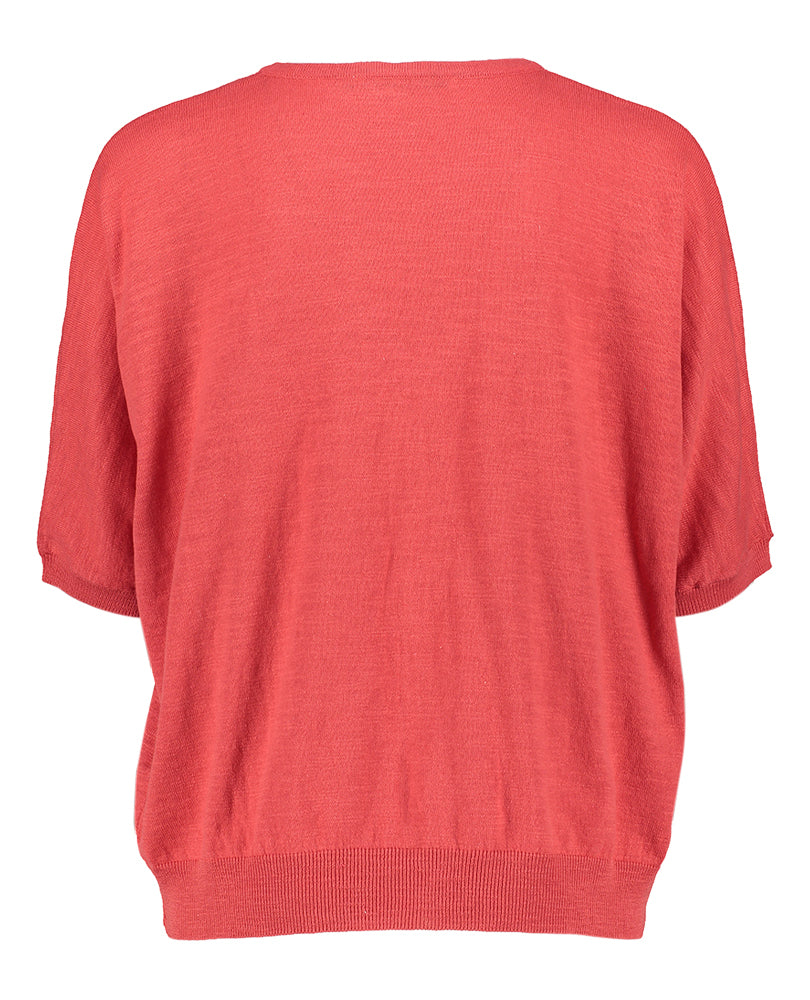 Pull rouge à col en V Romin Xandres