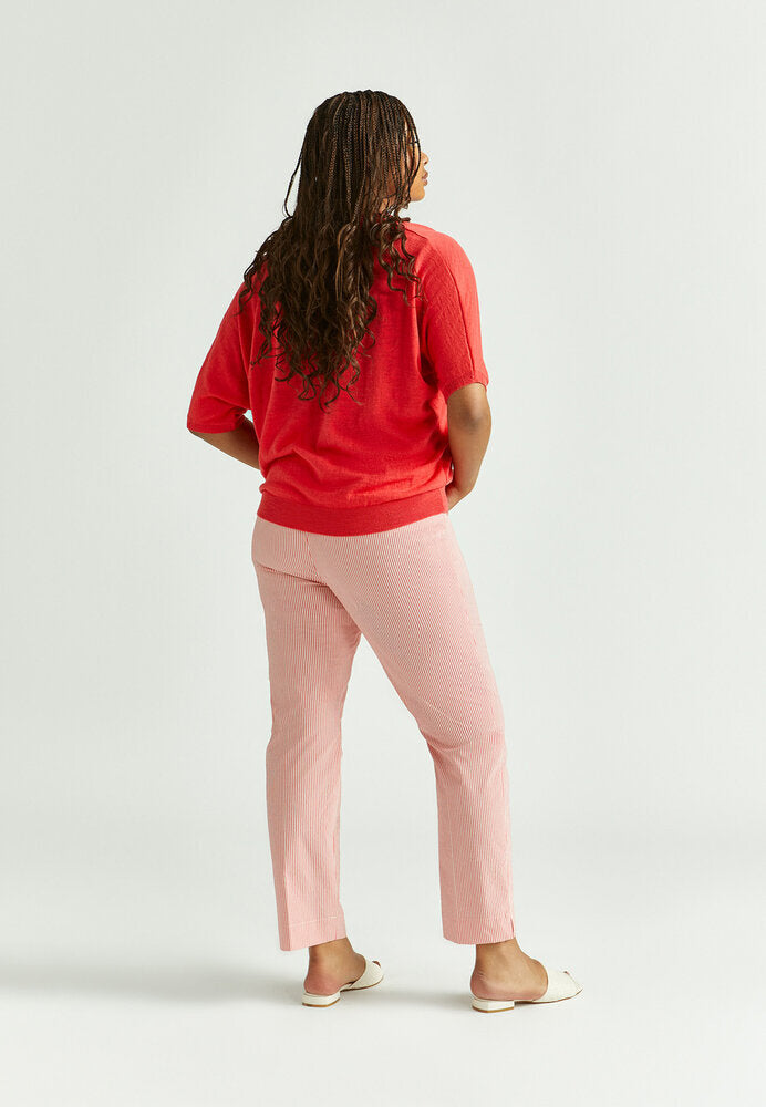 Pull rouge à col en V Romin Xandres