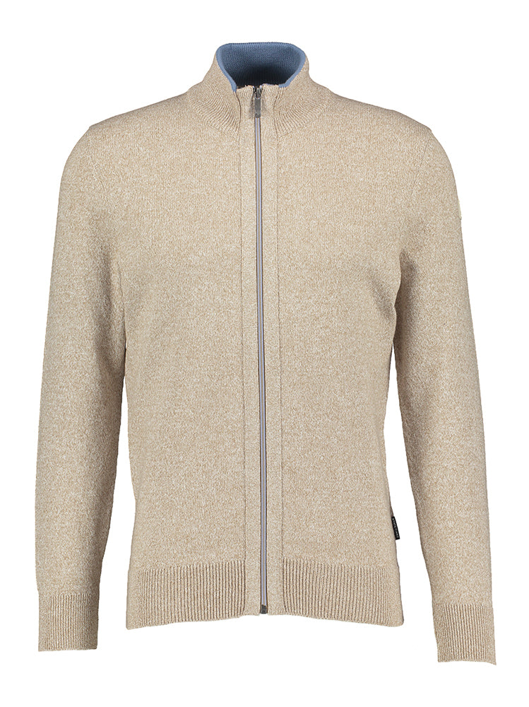 Gilet beige avec détail bleu sur la fermeture éclair State Of Art