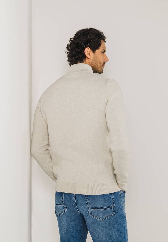 Gilet en coton beige avec fermeture éclair, à la pointe de la technologie