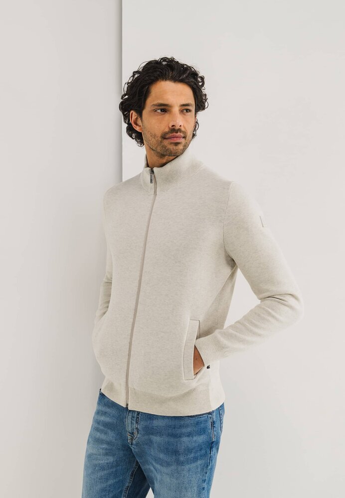 Gilet en coton beige avec fermeture éclair, à la pointe de la technologie