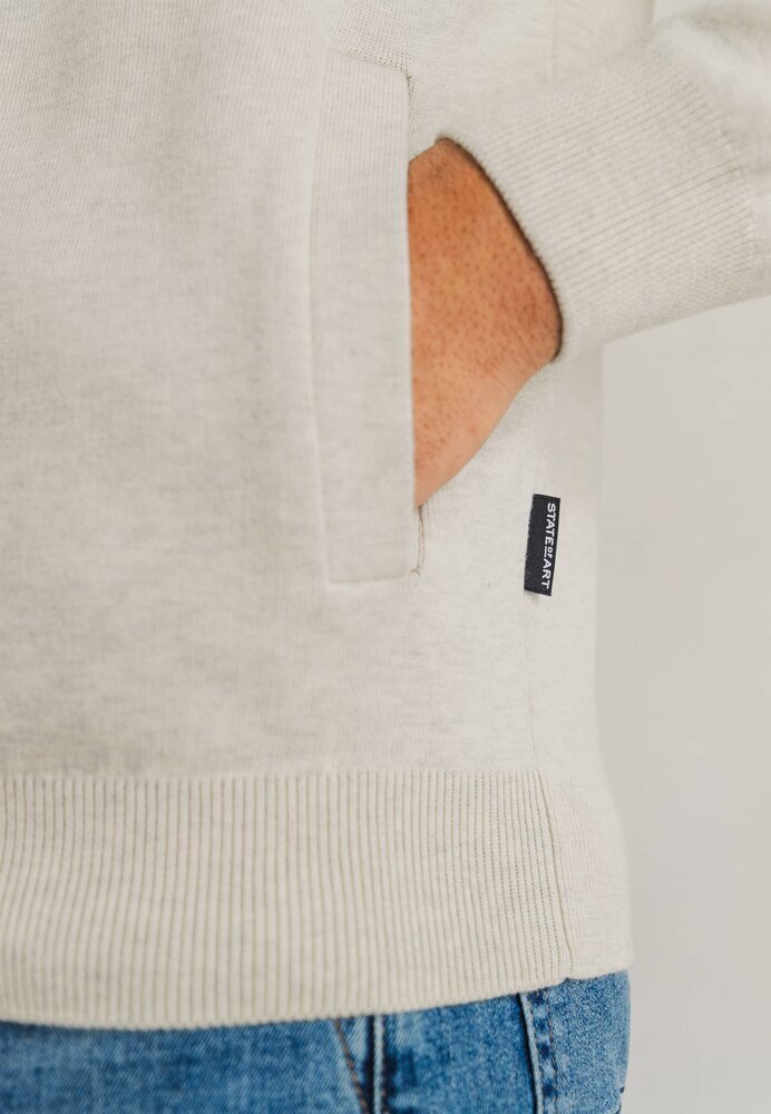 Gilet en coton beige avec fermeture éclair, à la pointe de la technologie