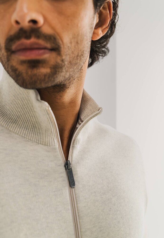 Gilet en coton beige avec fermeture éclair, à la pointe de la technologie