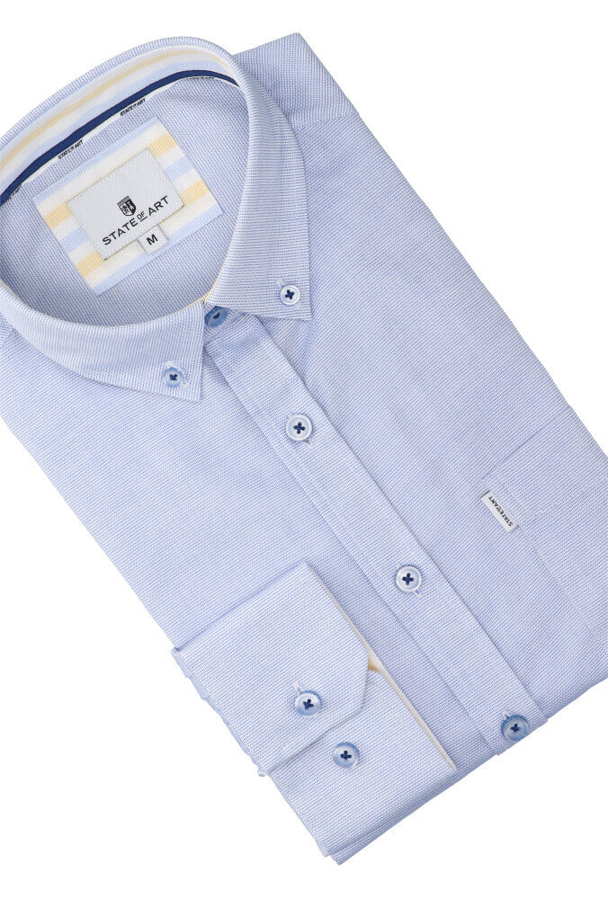 Chemise bleue (coupe classique) à manches longues State Of Art