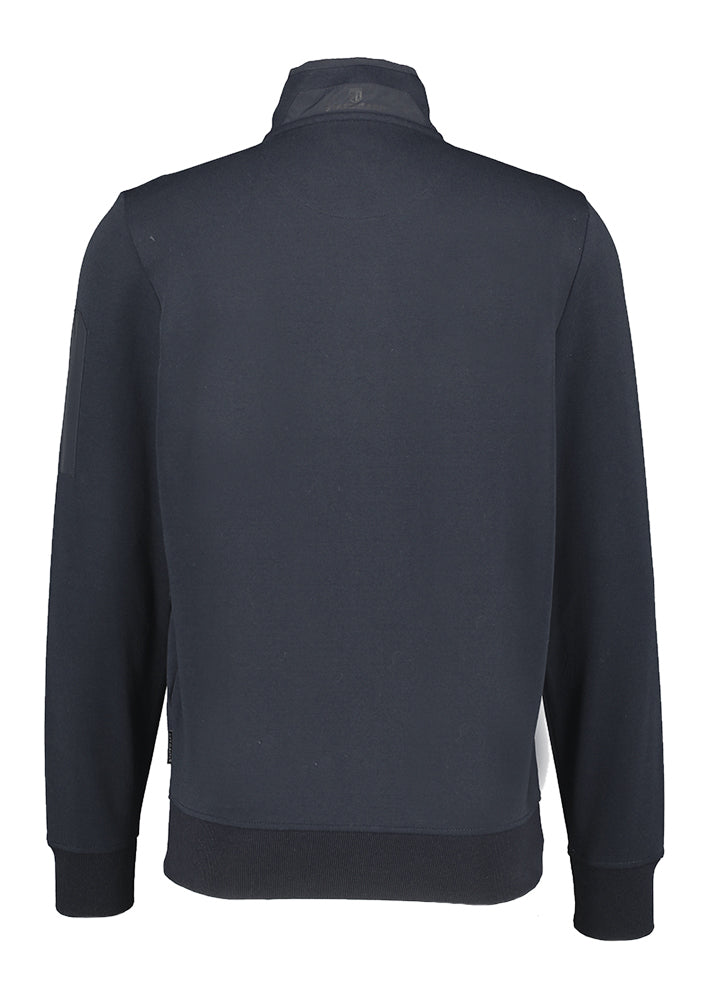 Gilet bleu foncé avec fermeture éclair à la pointe de la technologie