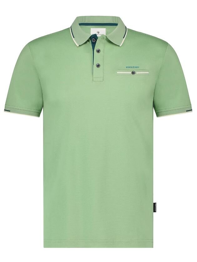 Groene polo met streep detail State of Art