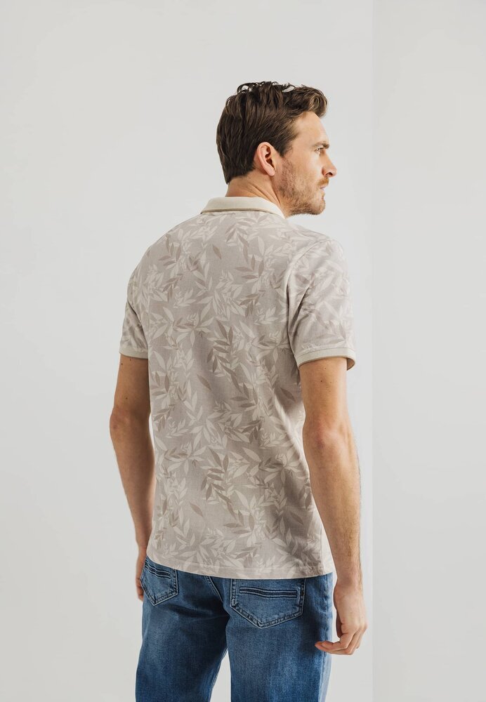 Polo beige avec imprimé de pointe