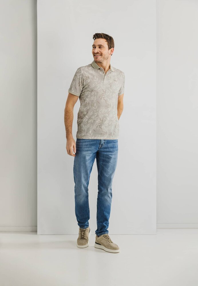 Polo beige avec imprimé de pointe