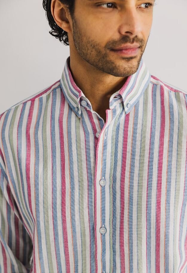 Chemise en coton rayé (coupe classique) à manches longues State Of Art