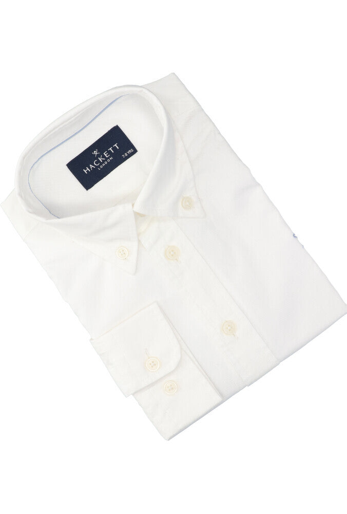 Wit katoenen hemd (regular fit) met lange mouwen Hackett