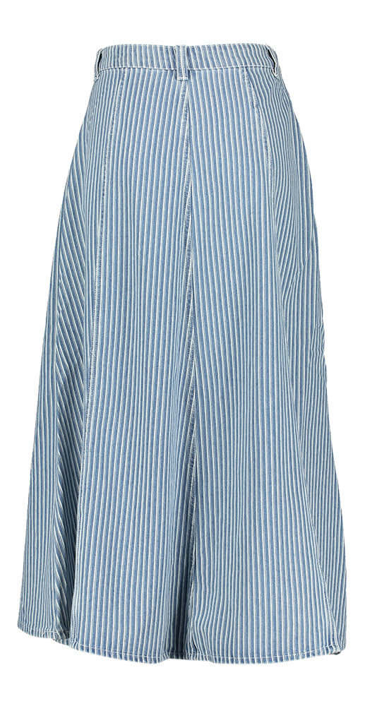 Jupe en jean bleu à rayures blanches Vikomma Vila